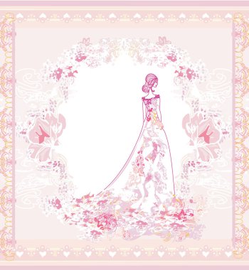 Zarif gelinli güzel bir kart.