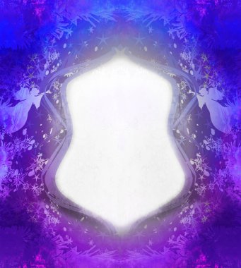 Meleklerin olduğu soyut dekoratif kart