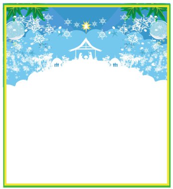 İsa 'nın Beytüllahim' de doğuşu - dekoratif Noel kartı