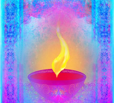 diwali kutlaması - soyut dekoratif kart