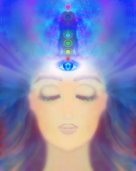 Woman Third Eye Psychic Supernatural Senses — Stock Photo, Image