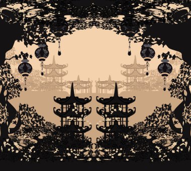 Çin Yeni Yıl Festivali için Sonbahar ortası Kartı