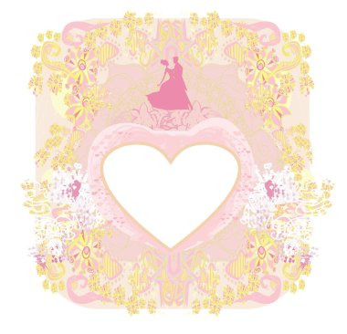 Şık bir düğün davetiyesi ve klasik süs arkaplanı.. 