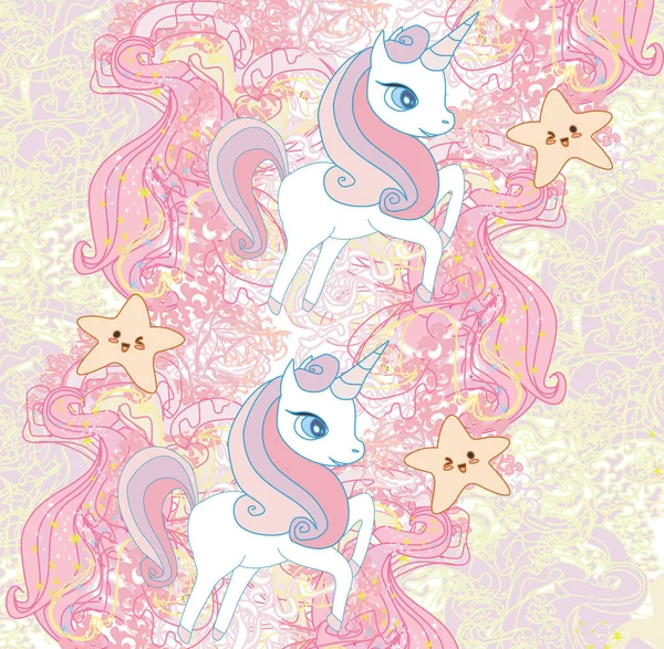 Patrón Sin Costuras Con Lindos Unicornios — Vector de stock