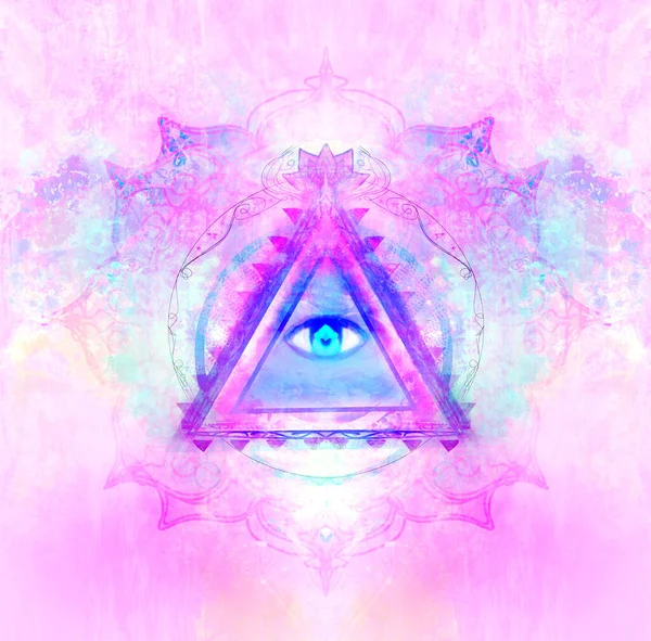Alle Sehen Auge Dreieck Pyramide — Stockfoto