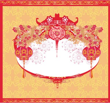 Çin Yeni Yıl Festivali için Sonbahar ortası Kartı