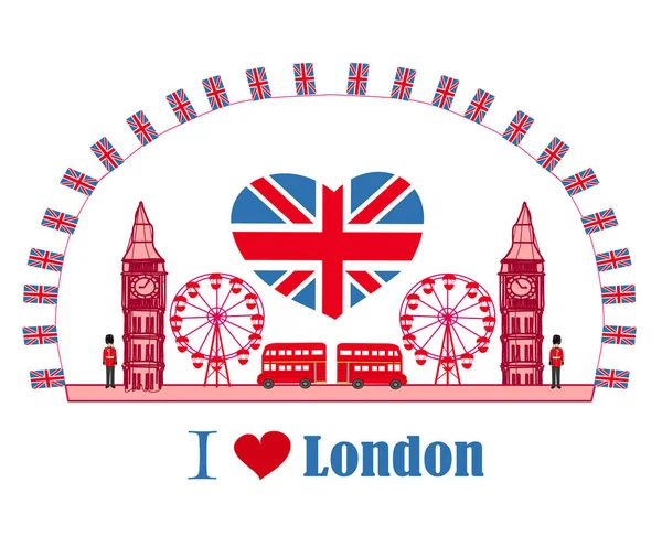 Banner Decorativo Con Icone Londra — Vettoriale Stock