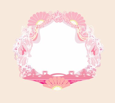 Çin tapınağında zarif bir çerçeve.