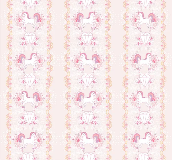 Seamless Pattern Cute Unicorns — Stock Vector