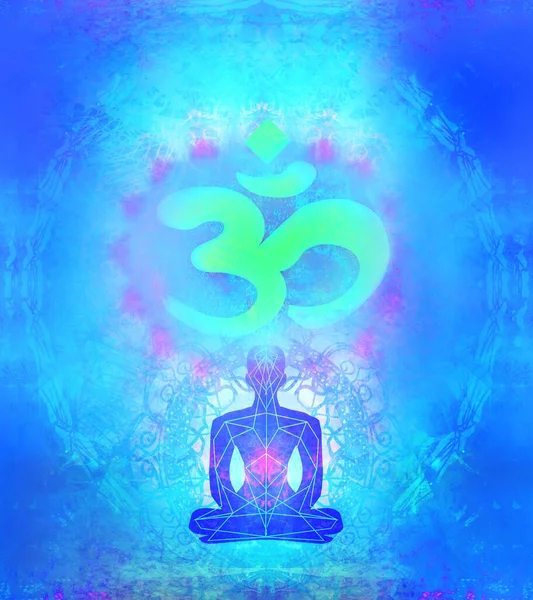Illustratie Van Een Menselijk Lichaam Lotushouding Mediterende Persoon — Stockfoto