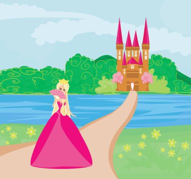 Şatosunun önündeki güzel kraliçe 