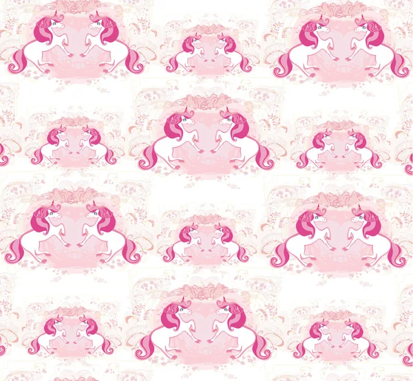 Seamless Pattern Cute Unicorns — Stock Vector