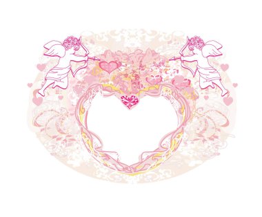 Sevgililer günün kutlu olsun, Cupids 'li vintage kart.