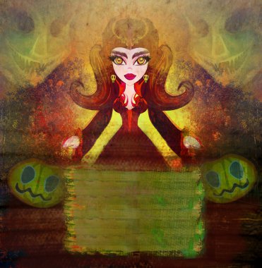 karanlık cadı çerçeve - tasarımınız için halloween geçmiş.