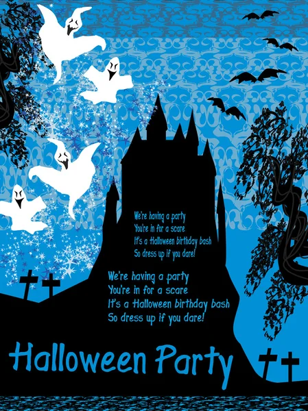 Fond nuit Halloween - maison hantée — Image vectorielle