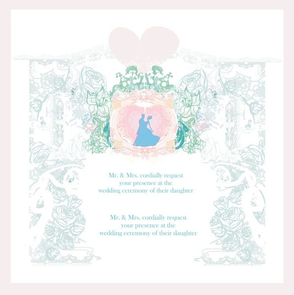 Cartão de convite de casamento com elementos florais. —  Vetores de Stock