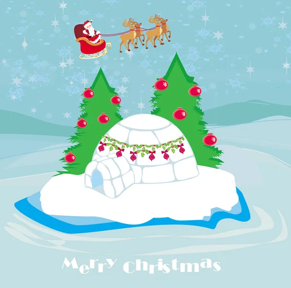 Christmas igloo на вечер — стоковый вектор