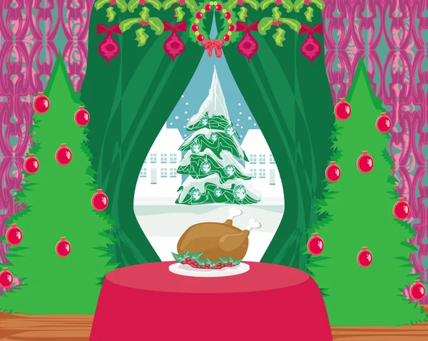Salon au temps de Noël. — Image vectorielle