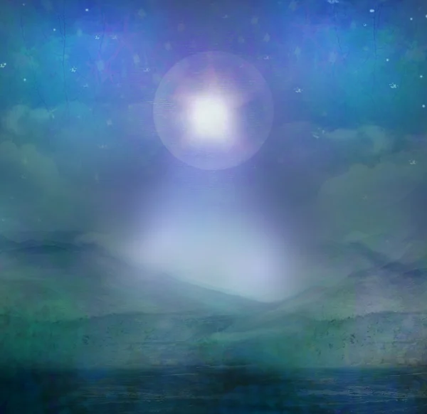 Star of Bethlehem illustration of the star over the desert — Stock Photo, Image