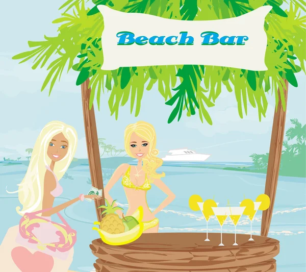 Bar på stranden — Stock vektor