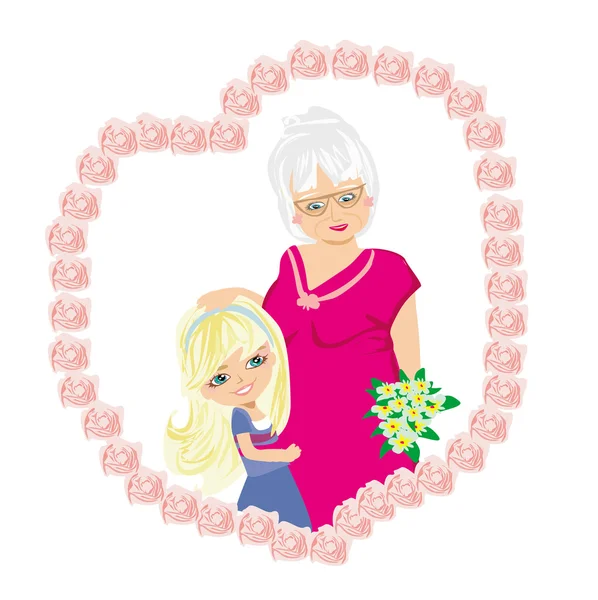幸せなおばあちゃんの日 — ストックベクタ