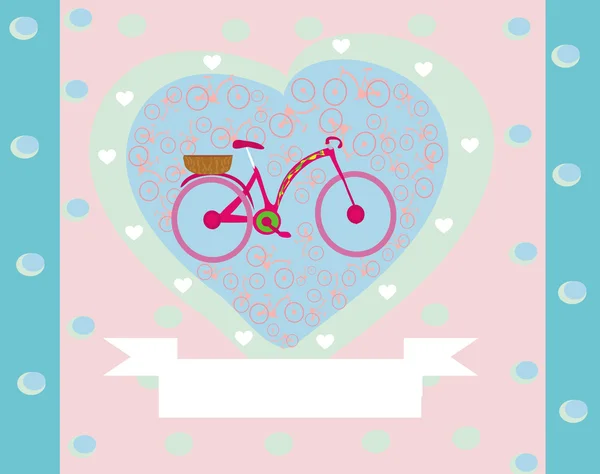 I Love My Bike retro card — Vector de stoc