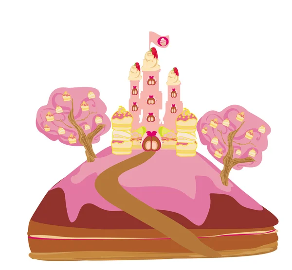 Castelo com doces — Vetor de Stock