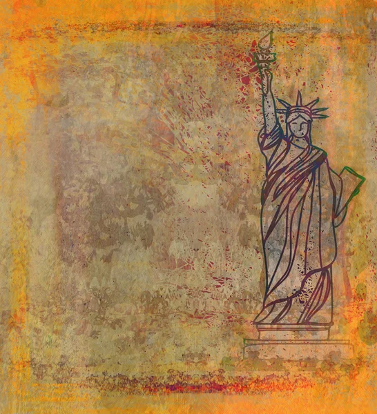 Design retrô com estátua da liberdade — Fotografia de Stock