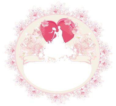 Şık bir düğün davetiyesi ve klasik süs arkaplanı.