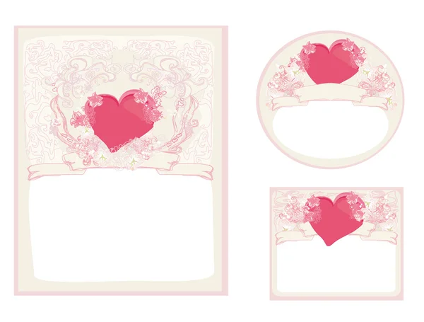 Élégante collection de cartes de Saint Valentin — Image vectorielle