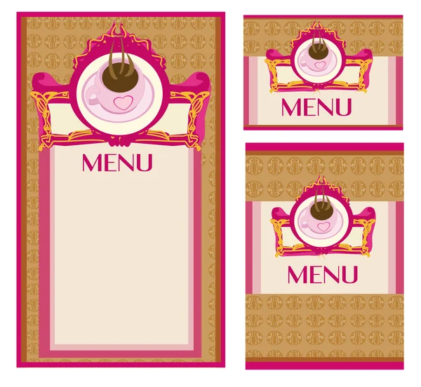 Menu coffee shop and restaurant set — Stock Vector