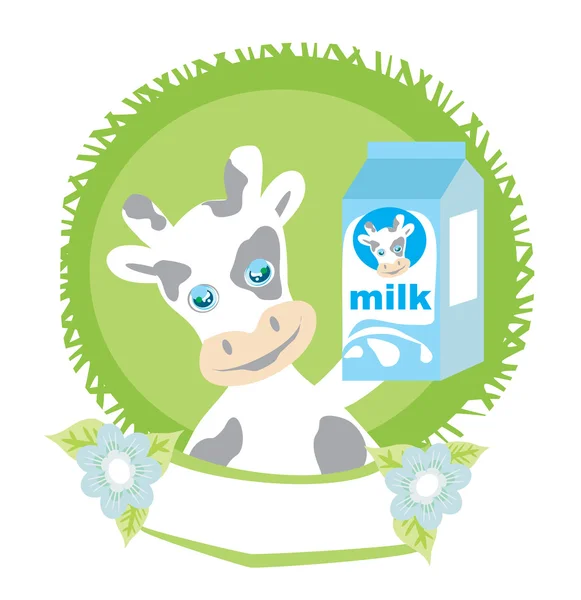 Dolce mucca con latte — Vettoriale Stock