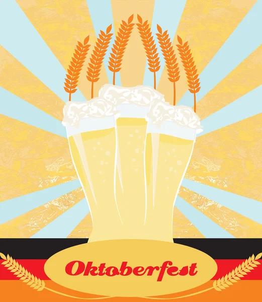 Oktoberfest card with Beer — Stock Vector