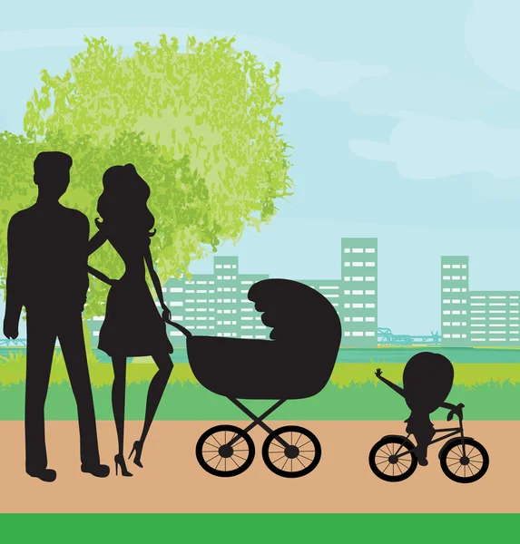 Family in the park — Stock Vector