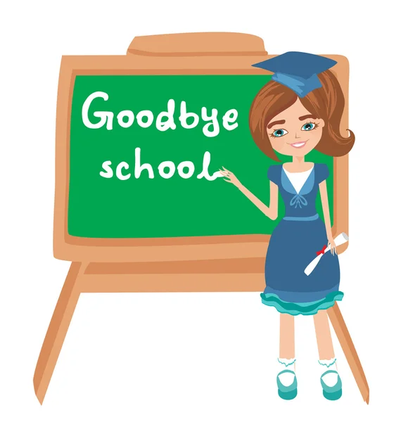 Hej då skolan — Stock vektor