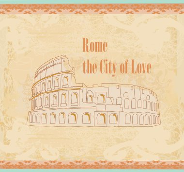 Roma 'da kolezyum - antika kart