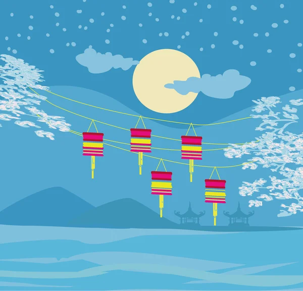 Midden-herfstfestival voor Chinees Nieuwjaar — Stockvector