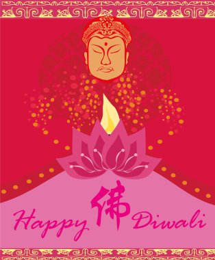 Soyut diwali kutlama kartı