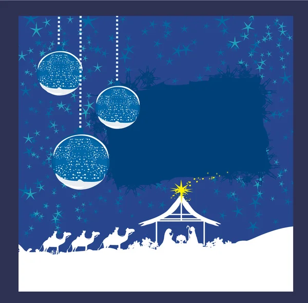 Biglietto astratto di Natale - nascita di Gesù a Betlemme. — Vettoriale Stock