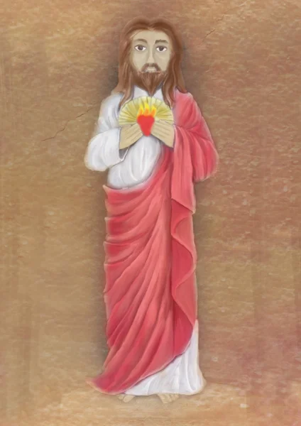 Posvátné srdce Ježíšovo ilustrace — Stock fotografie