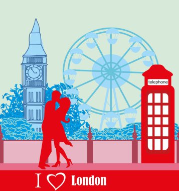 Londra 'da romantik bir çift 