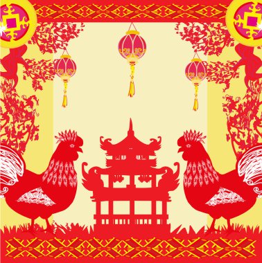 year of rooster design for Chinese New Year celebration clipart