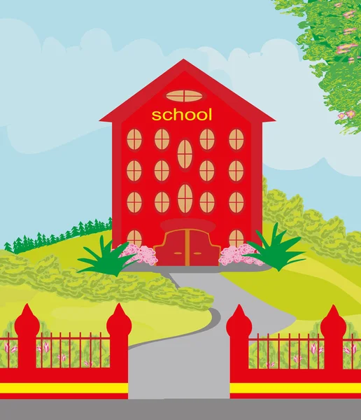 Rolig skola byggnad — Stock vektor