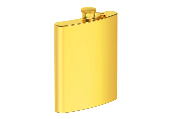 Golden hip flask — Stock Photo, Image