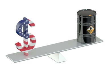 petrol varil ve Doları salıncak üzerinde