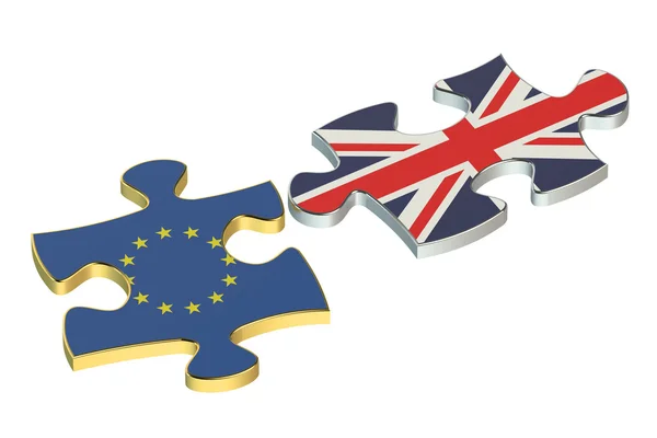 Grande-Bretagne et UE puzzles, concept de référendum Brexit — Photo