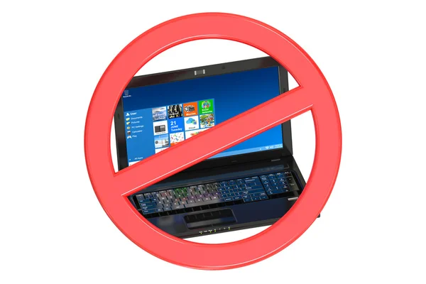 Ingen laptop förbud tecken — Stockfoto