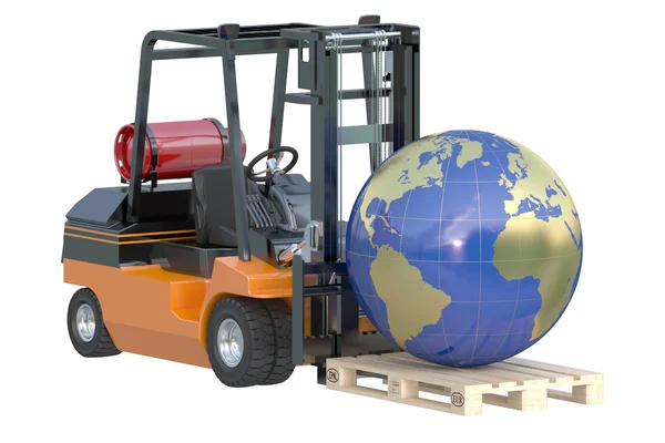 Logística global, transporte e negócios de entrega mundial — Fotografia de Stock