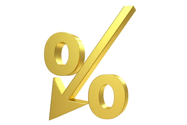 Golden percent sign — Stock Photo, Image