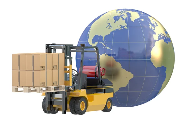Logística global, transporte e negócios de entrega mundial — Fotografia de Stock